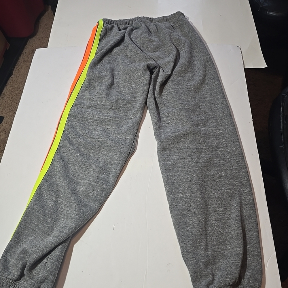 Aviator Nation 5 Stripe Joggers Grey Size M Tapered Ankle - Picture 5 of 8